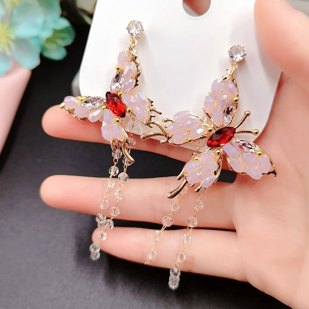 F24 Handmade Mismatch Butterfly Drop Earrings
