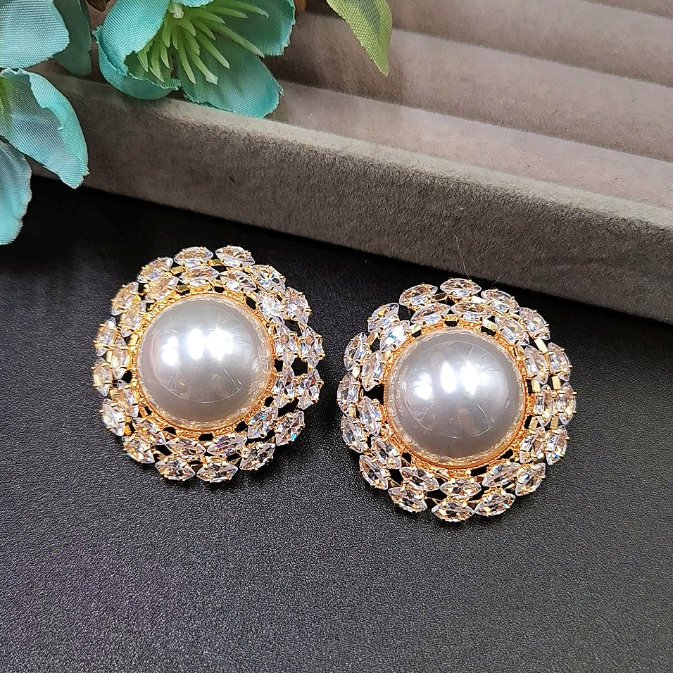 Luxury Large Round Stud Earrings