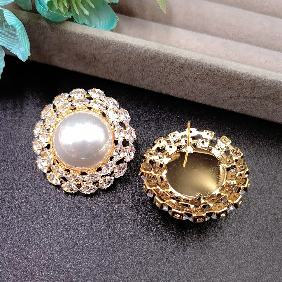 Luxury Large Round Stud Earrings