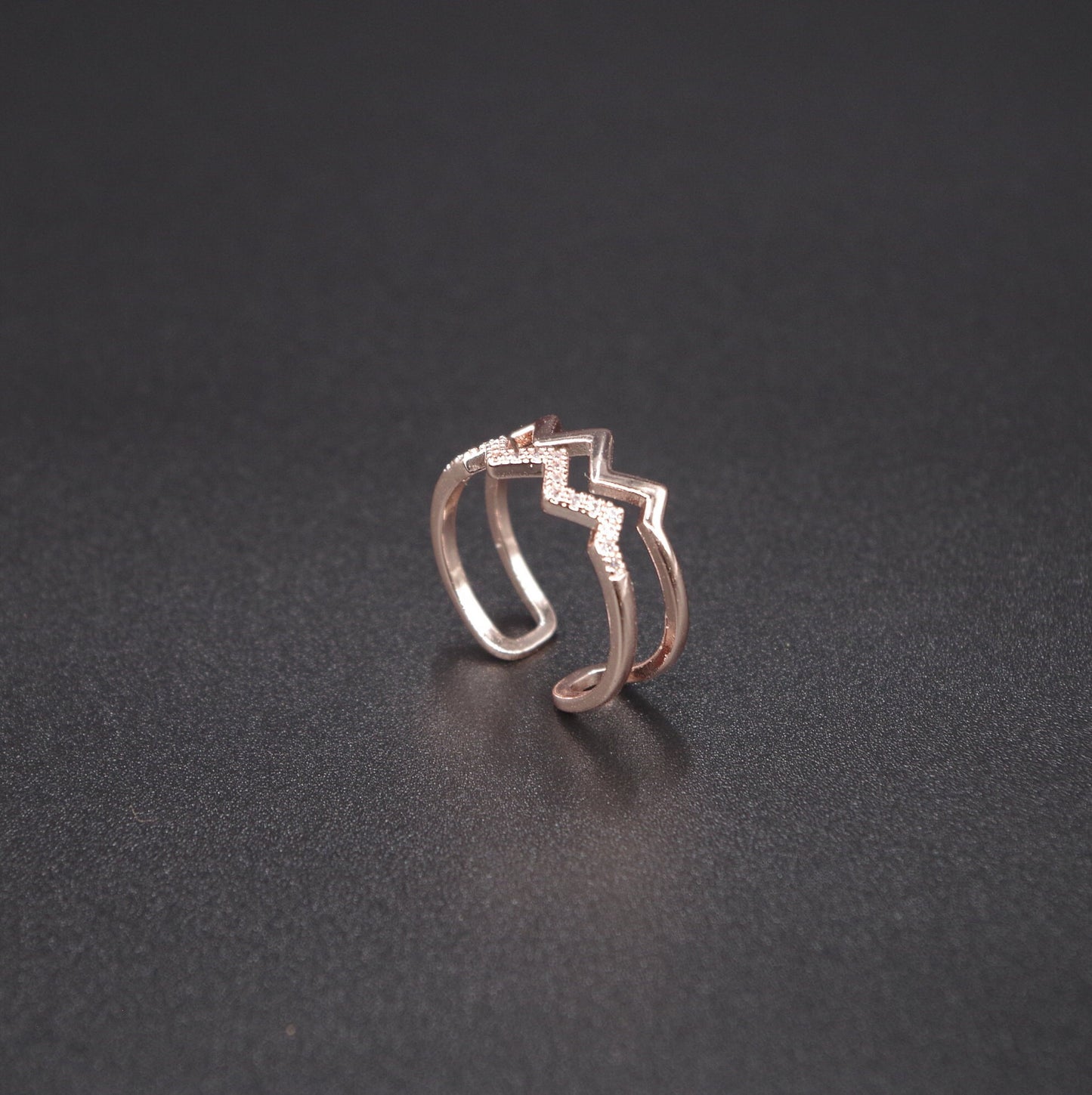Rose Gold Plated Double Wavy Ring
