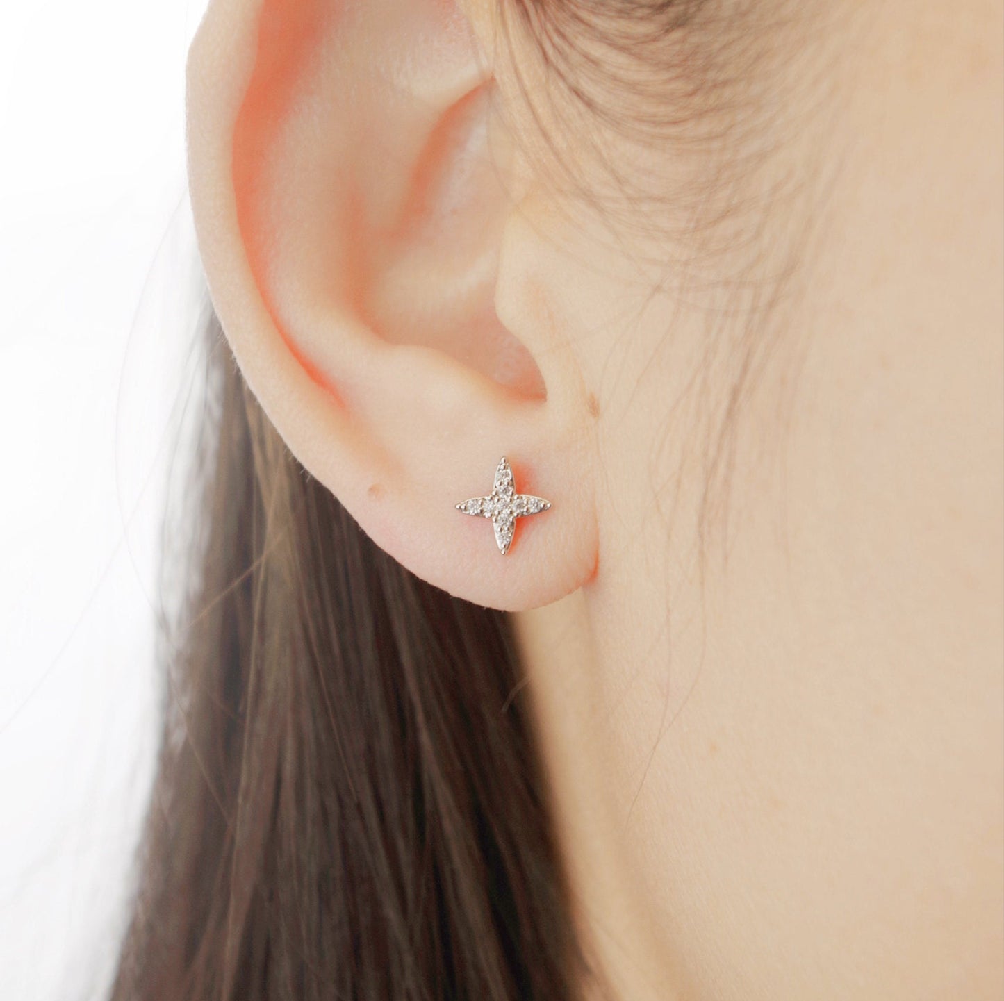 Planet & Star Asymmetric Stud Drop Earrings