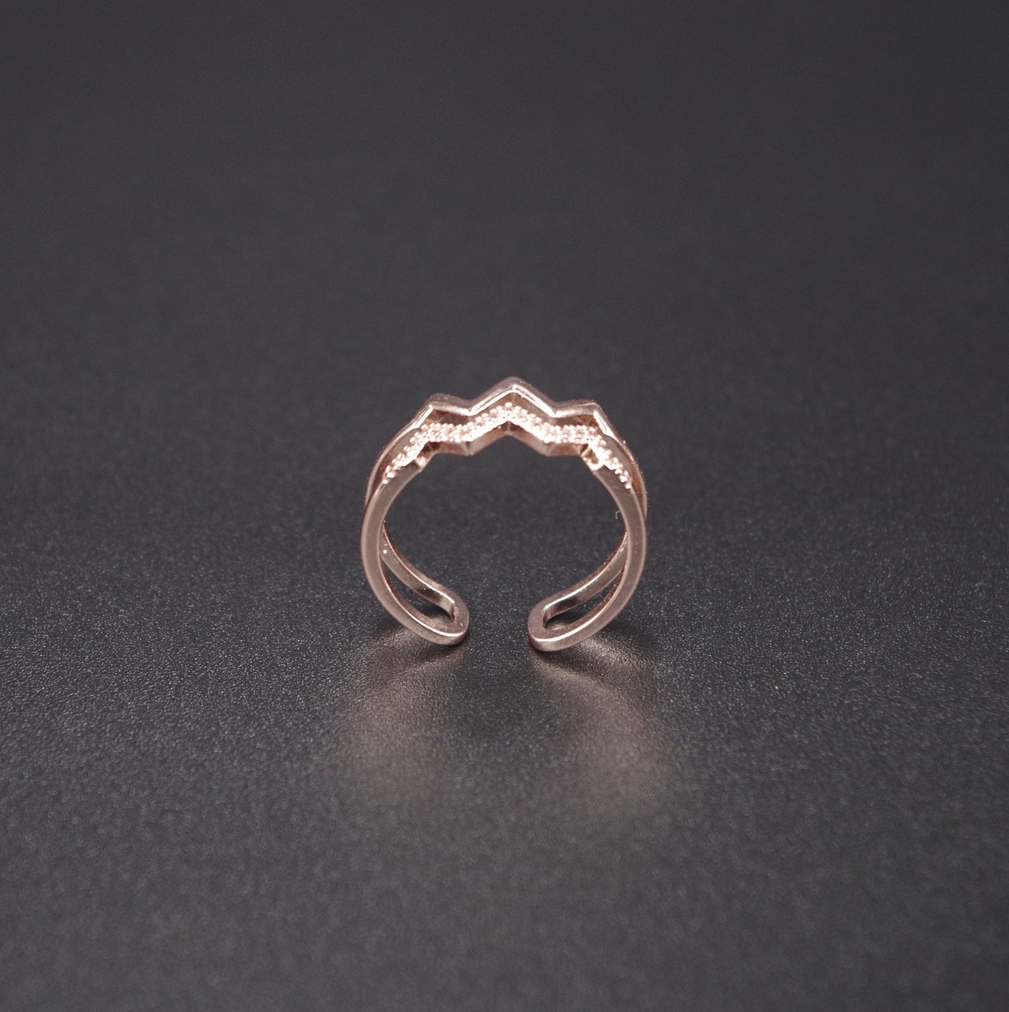 Rose Gold Plated Double Wavy Ring