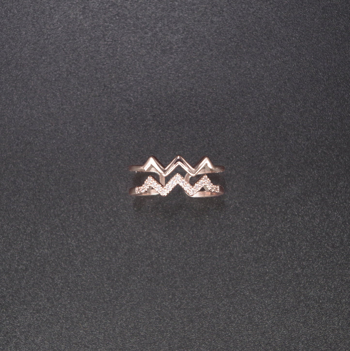 Rose Gold Plated Double Wavy Ring
