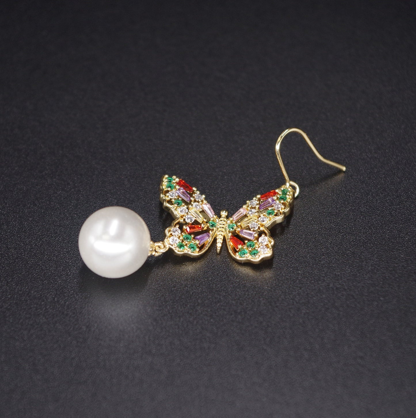 Butterfly Pearl Drop Earrings