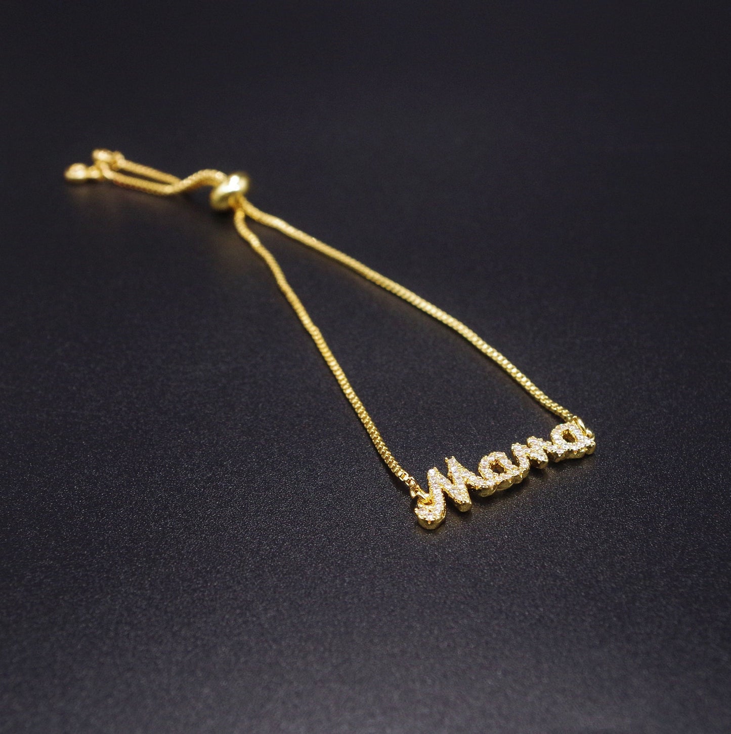 Mama Letter Pave Bracelet