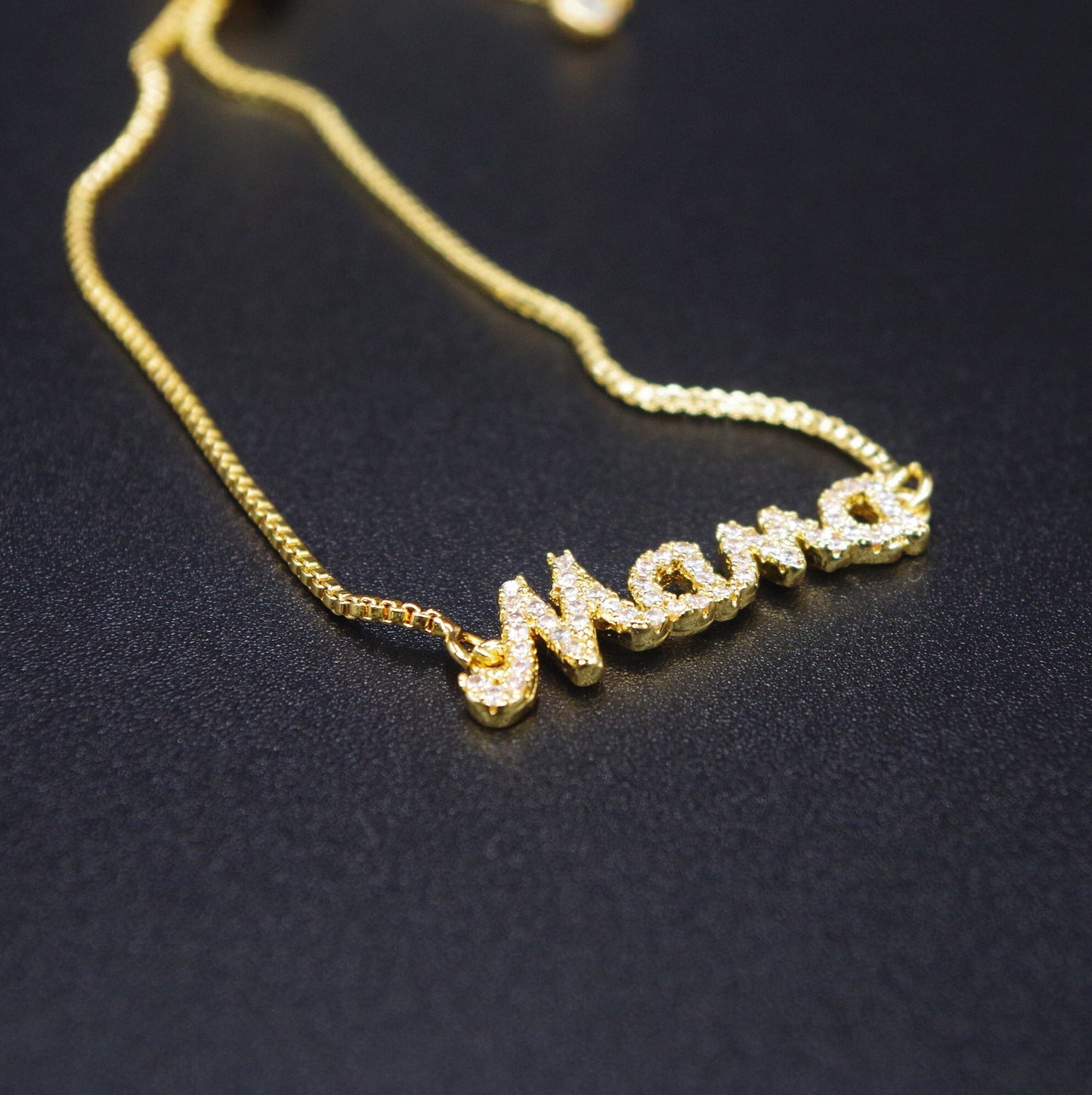 Mama Letter Pave Bracelet