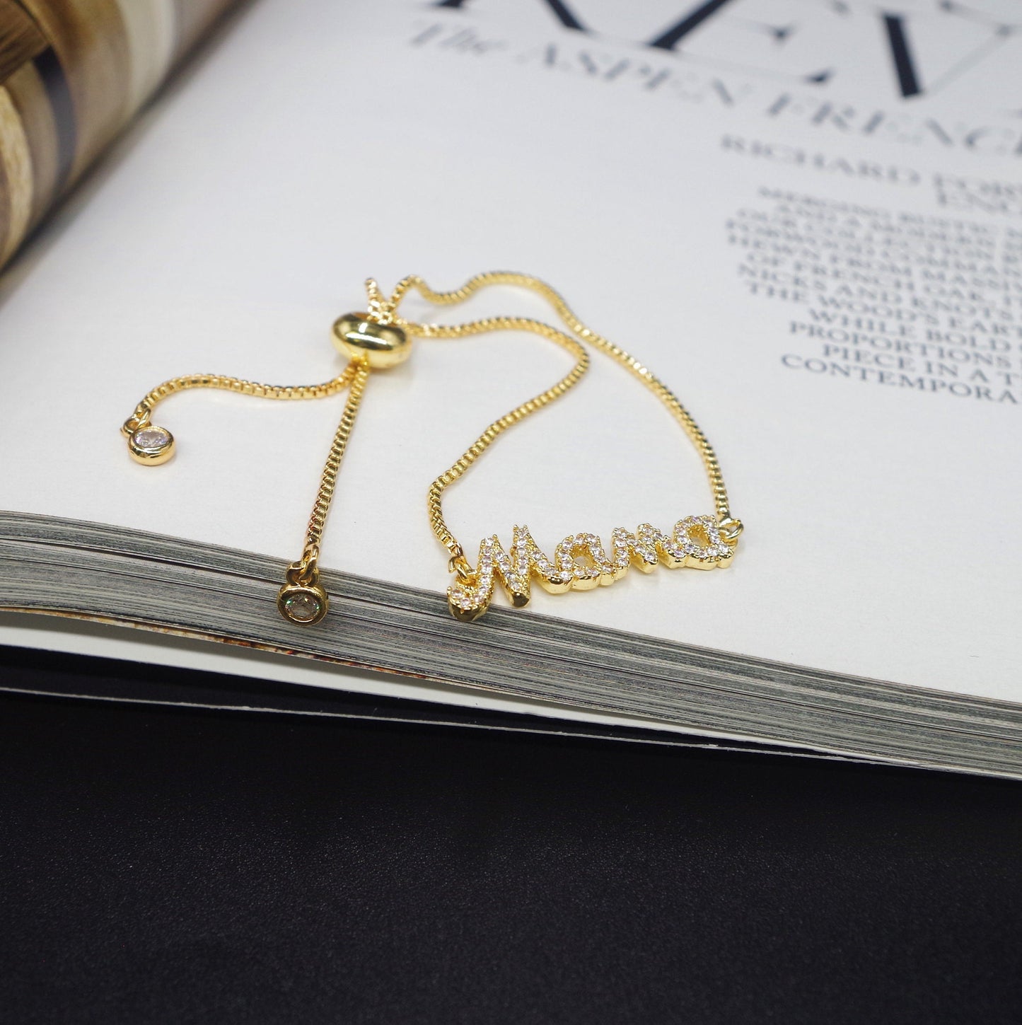 Mama Letter Pave Bracelet