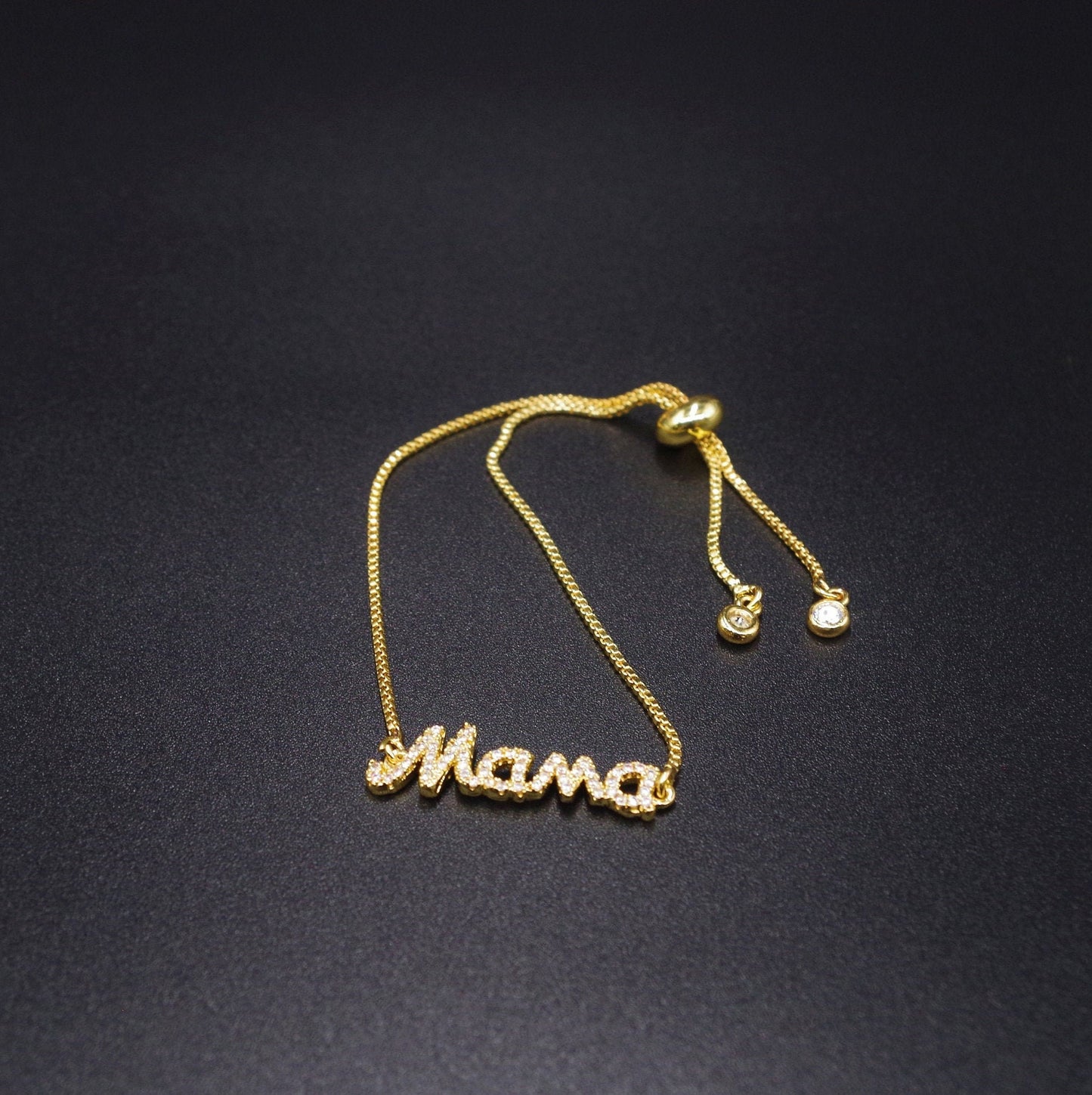 Mama Letter Pave Bracelet