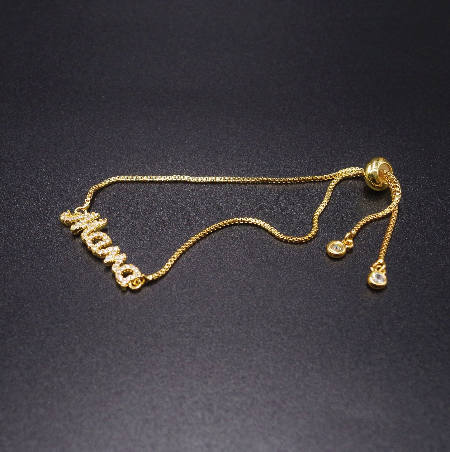 Mama Letter Pave Bracelet