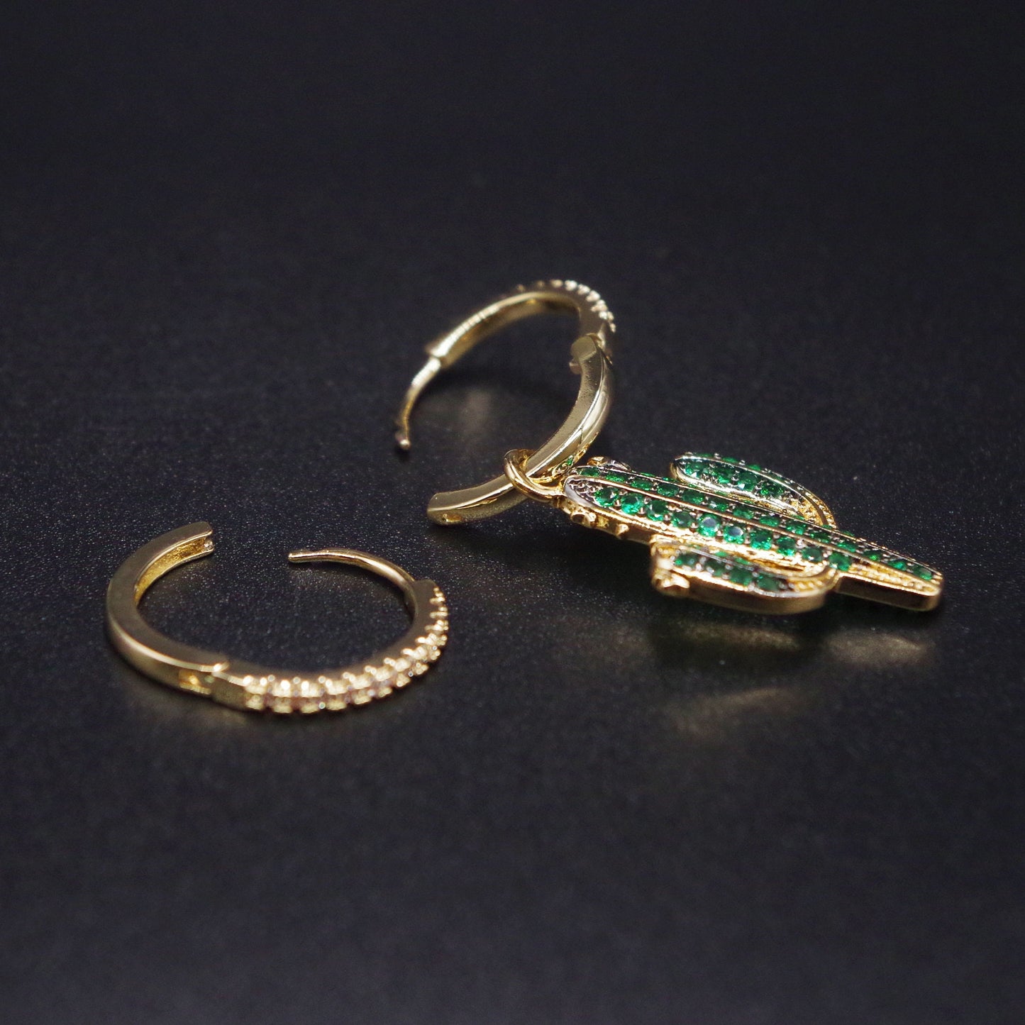 MIsmatch Cactus Hoop Earrings