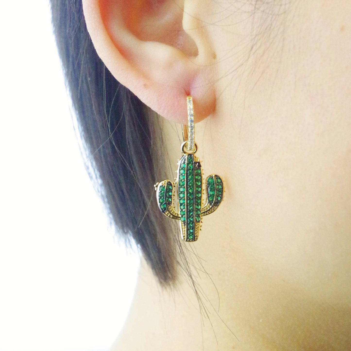 MIsmatch Cactus Hoop Earrings