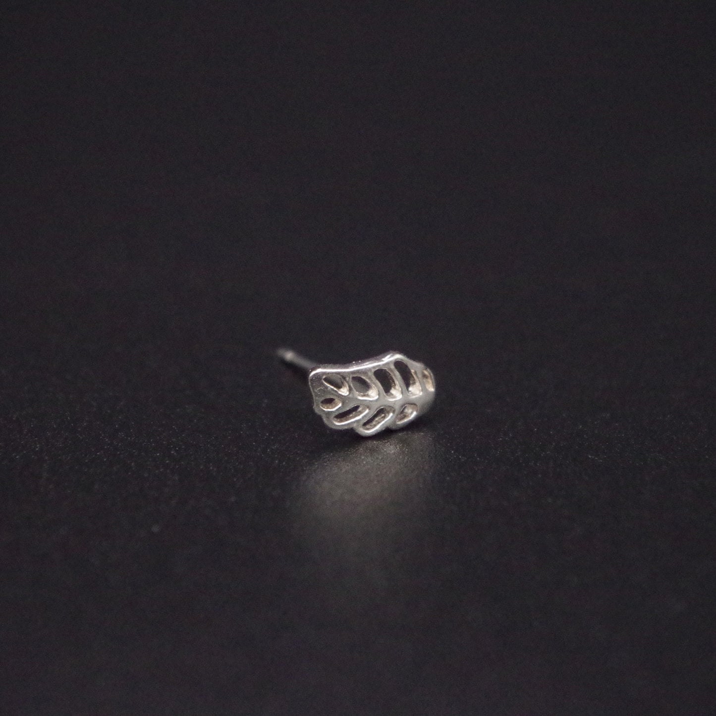 Silver Filled Little Leaf Stud Earrings