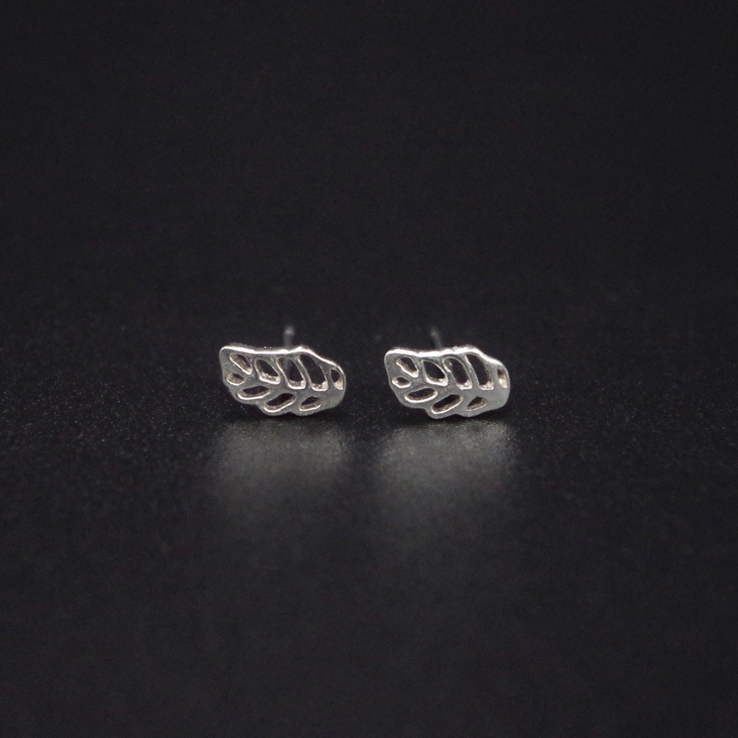 Silver Filled Little Leaf Stud Earrings