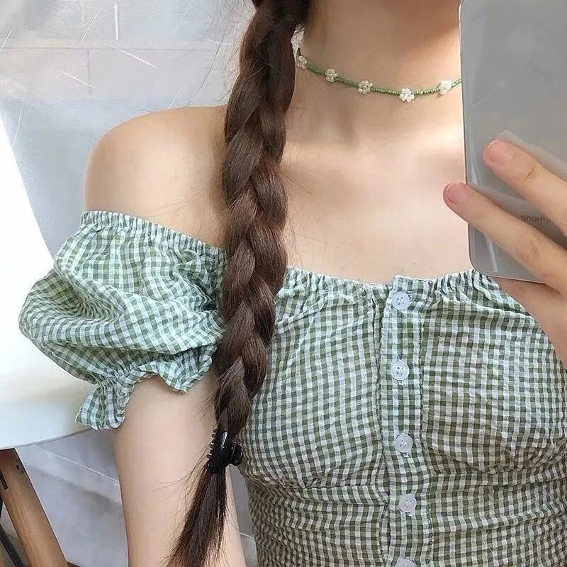 Daisy Beaded Choker Necklace
