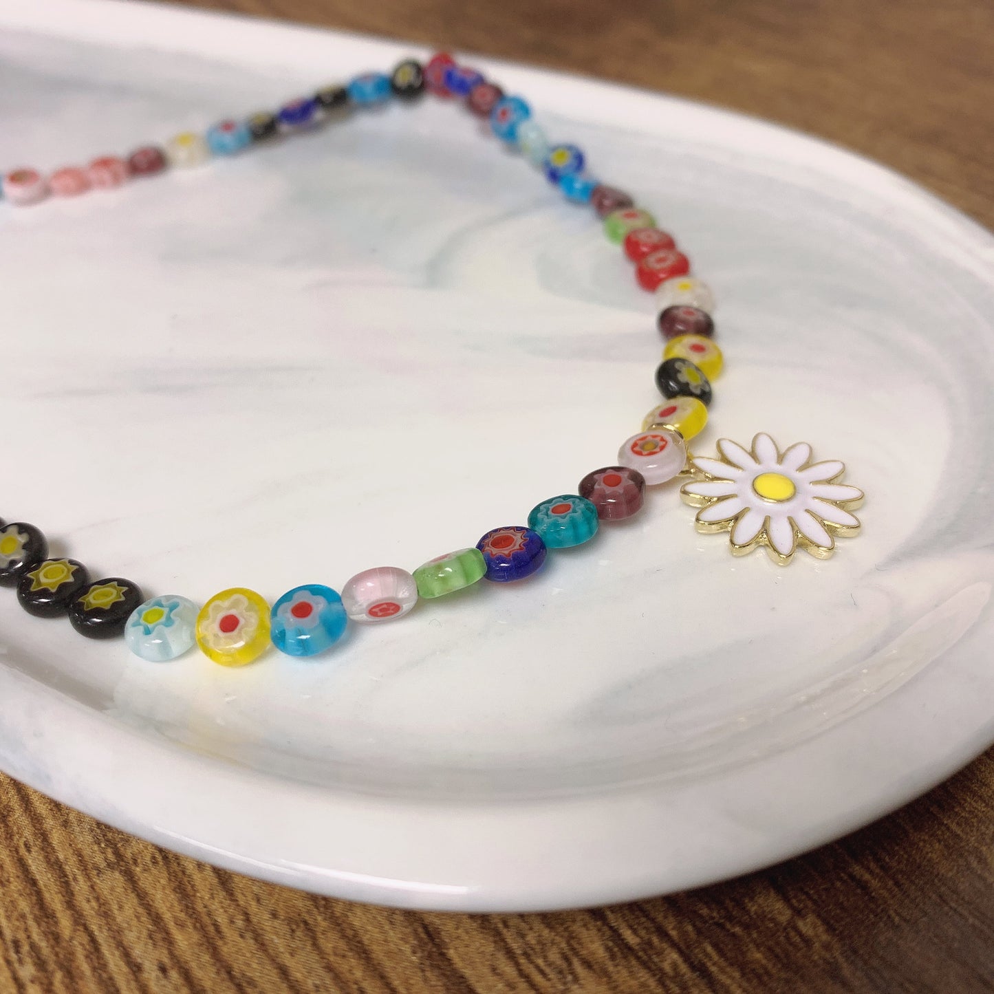 Daisy Boho Beaded Necklace