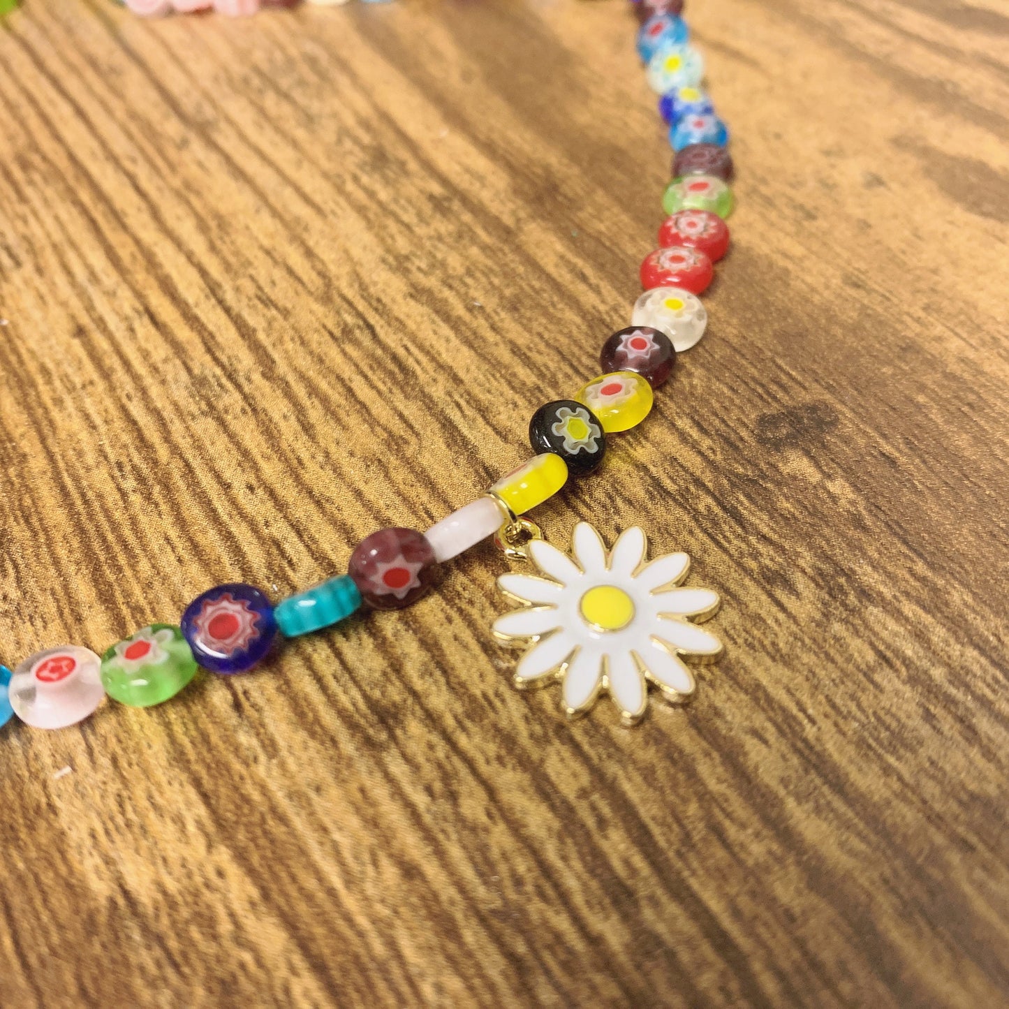 Daisy Boho Beaded Necklace