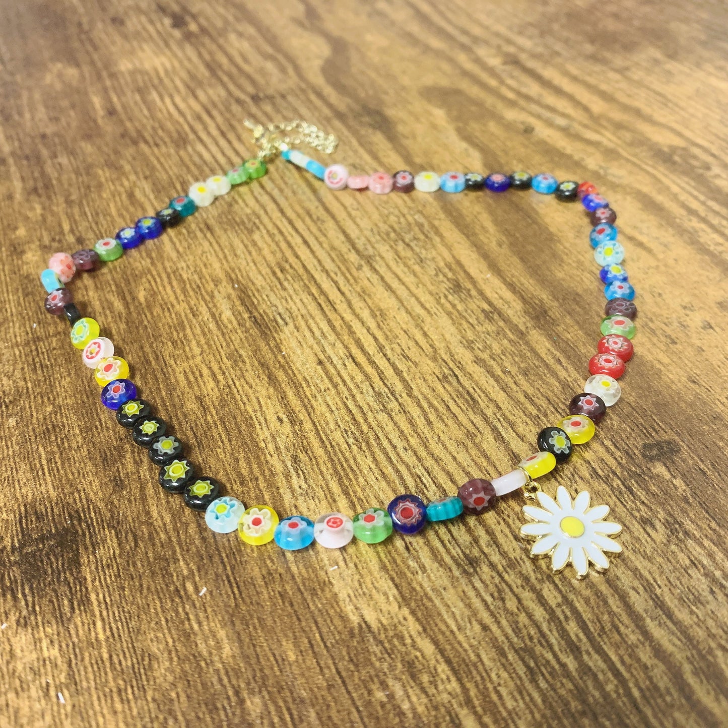 Daisy Boho Beaded Necklace