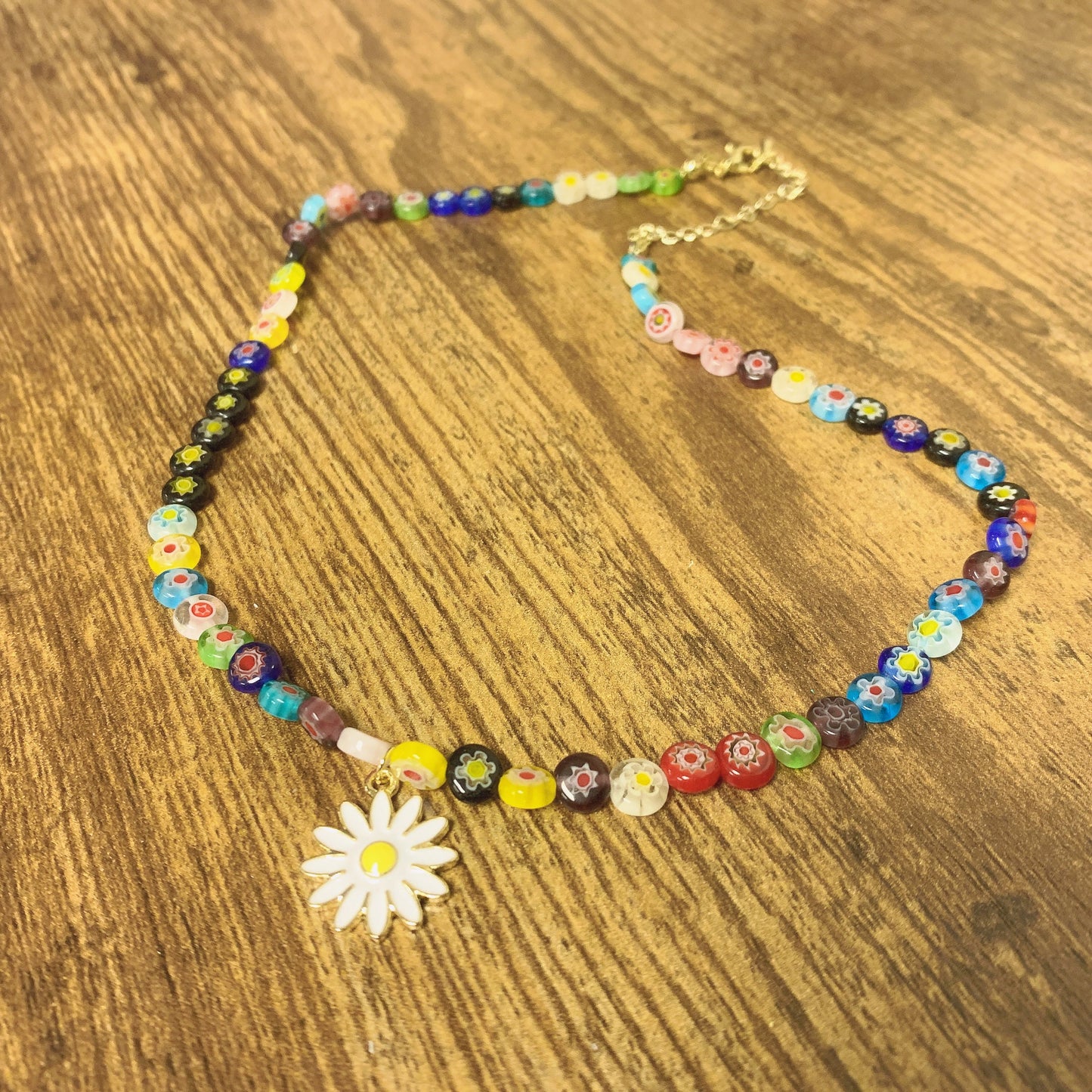 Daisy Boho Beaded Necklace