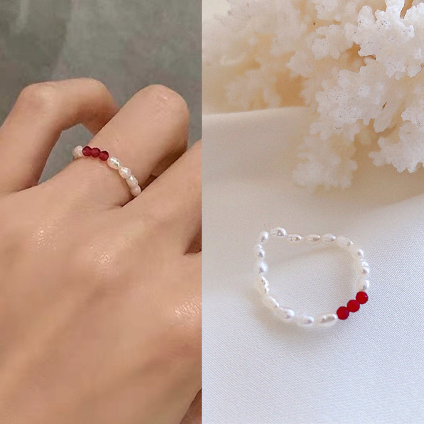Freshwater Pearl Beaded Stretch Ring