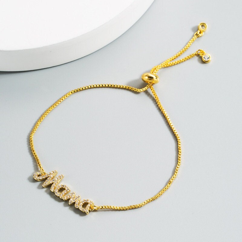 Mama Letter Pave Bracelet