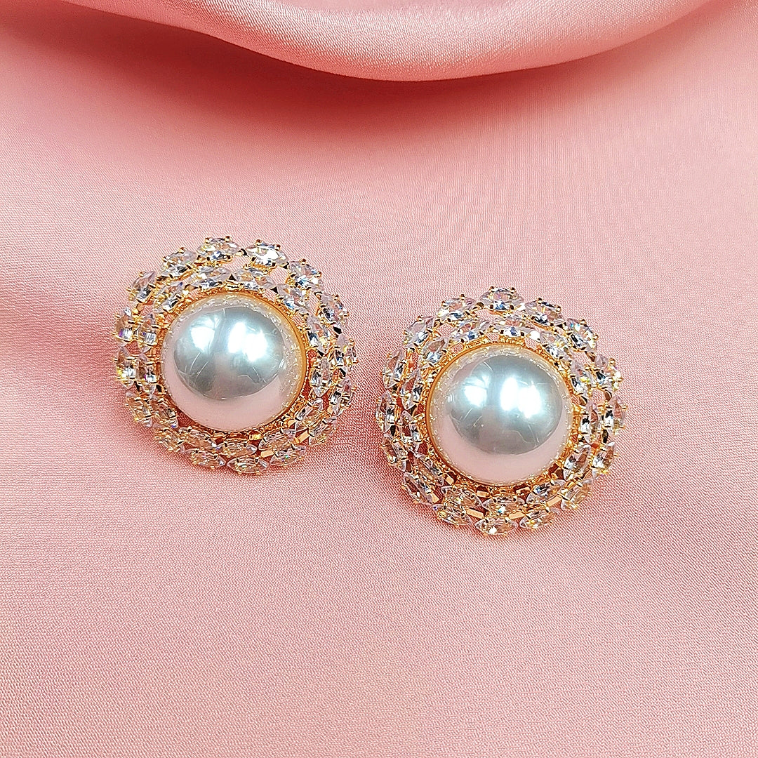 Luxury Large Round Stud Earrings