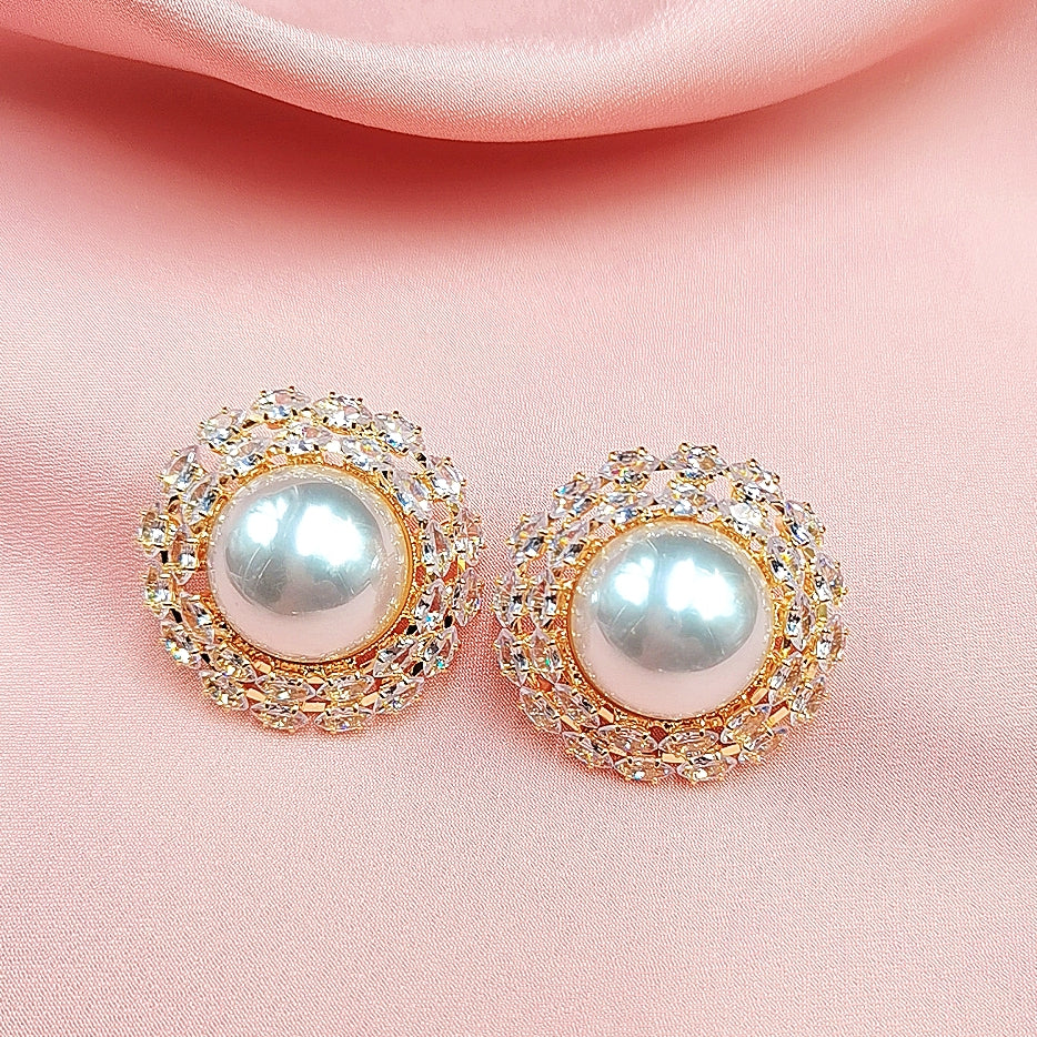 Luxury Large Round Stud Earrings